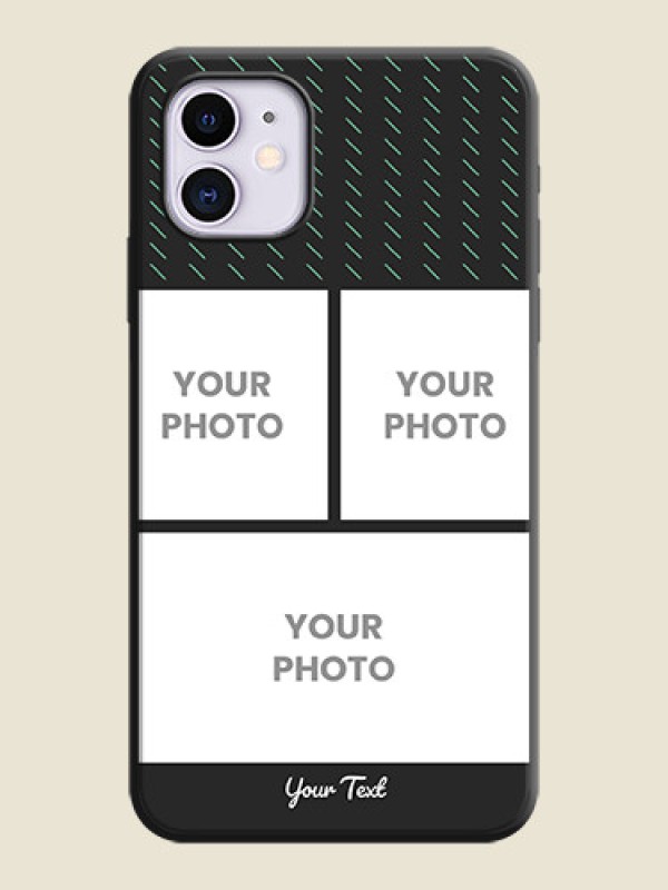 Custom Cross Dotted Pattern with 2 Image Holder  on Personalised Space Black Soft Matte Cases - iPhone 11 - alternate view