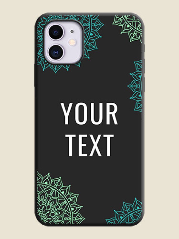 Custom Your Name with Floral Design on Space Black Custom Soft Matte Back Cover - iPhone 11 - alternate view