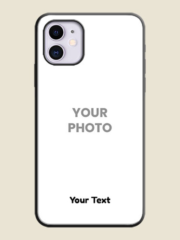Custom Full Single Pic Upload With Text On Space Black Personalized Soft Matte Phone Covers -Apple Iphone 11 - alternate view