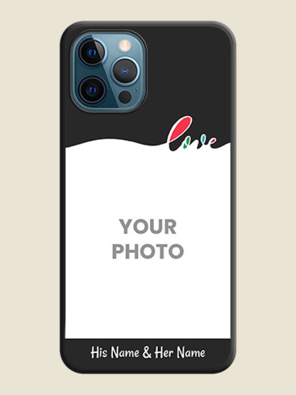 Custom Fall in Love Pattern with Picture on Photo on Space Black Soft Matte Mobile Case - iPhone 12 Pro Max - alternate view
