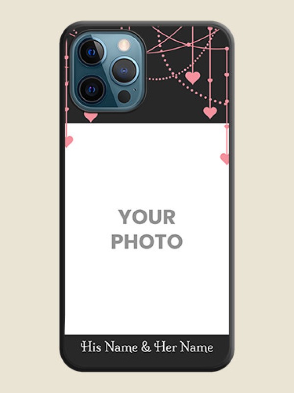 Custom Pink Love Hangings with Text on Space Black Custom Soft Matte Back Cover - iPhone 12 Pro Max - alternate view