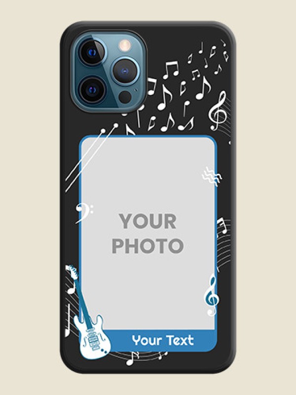 Custom Musical Theme Design with Text on Photo on Space Black Soft Matte Mobile Case - iPhone 12 Pro Max - alternate view