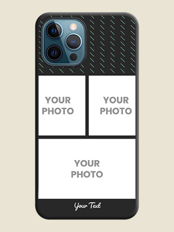 Custom Cross Dotted Pattern with 2 Image Holder  on Personalised Space Black Soft Matte Cases - iPhone 12 Pro Max - alternate view