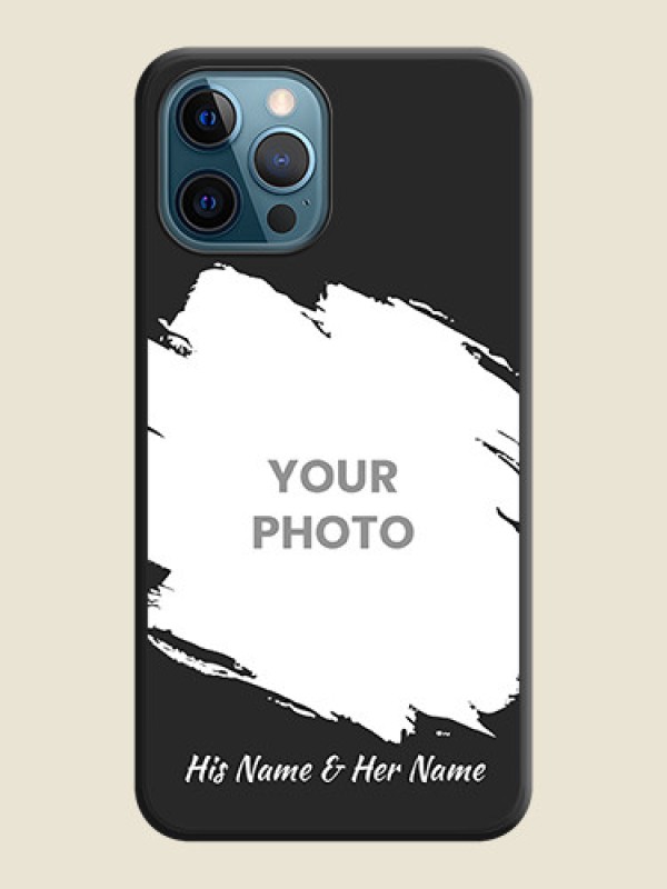 Custom Grunge Brush Strokes on Photo on Space Black Soft Matte Back Cover - iPhone 12 Pro Max - alternate view