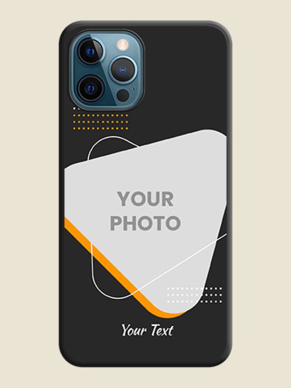 Custom Yellow Triangle on Photo on Space Black Soft Matte Phone Cover - iPhone 12 Pro Max - alternate view