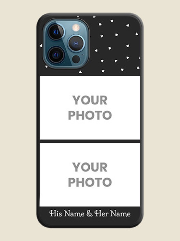 Custom Miniature Love Symbols with Name on Space Black Custom Soft Matte Back Cover - iPhone 12 Pro - alternate view