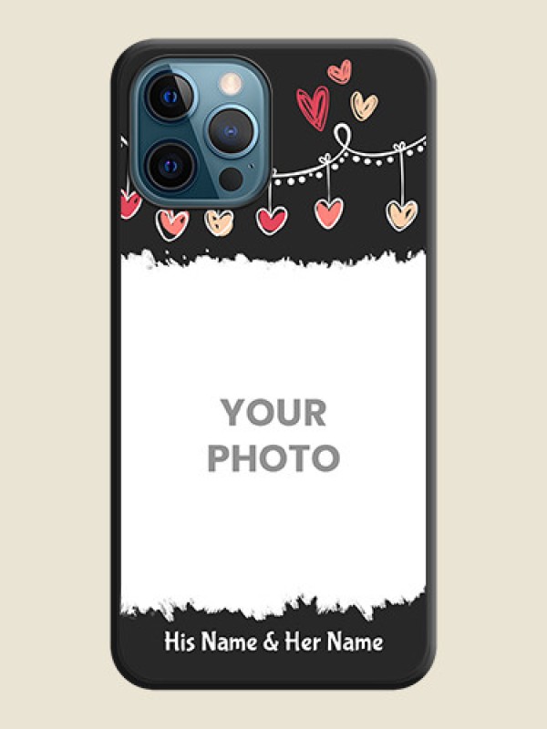 Custom Pink Love Hangings with Name on Space Black Custom Soft Matte Phone Cases - iPhone 12 Pro - alternate view