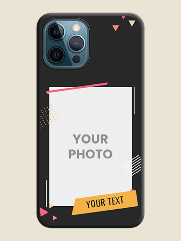 Custom Photo Frame with Triangle Small Dots on Photo on Space Black Soft Matte Back Cover - iPhone 12 Pro - alternate view