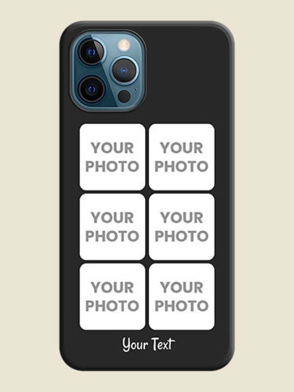 Custom Floral Art with 6 Image Holder on Photo on Space Black Soft Matte Mobile Case - iPhone 12 Pro - alternate view