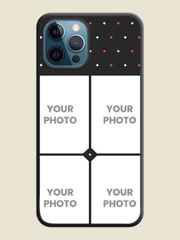 Custom Multicolor Dotted Pattern with 4 Image Holder on Space Black Custom Soft Matte Phone Cases - iPhone 12 Pro - alternate view