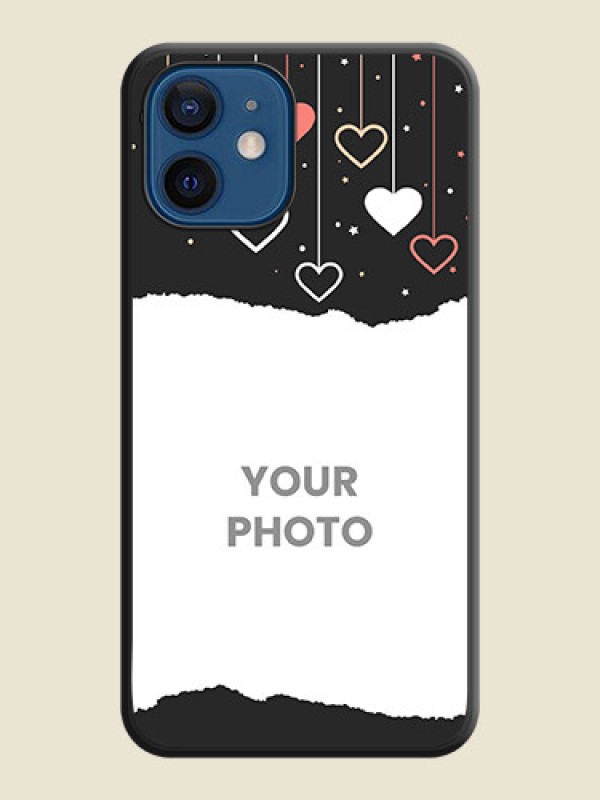 Custom Love Hangings with Splash Wave Picture on Space Black Custom Soft Matte Phone Back Cover - iPhone 12 - alternate view