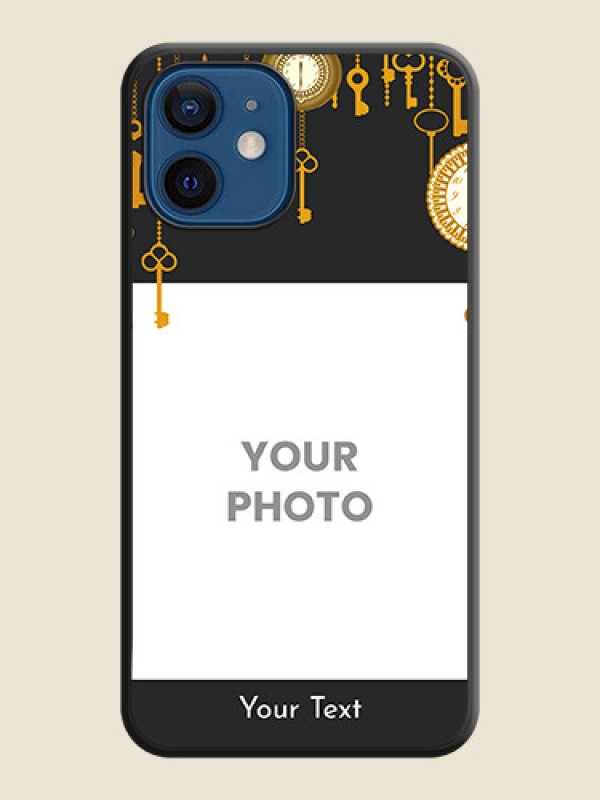 Custom Decorative Design with Text on Space Black Custom Soft Matte Back Cover - iPhone 12 - alternate view