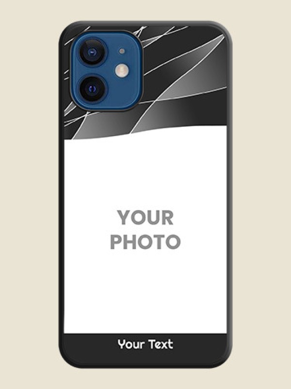 Custom Mixed Wave Lines on Photo on Space Black Soft Matte Mobile Cover - iPhone 12 - alternate view