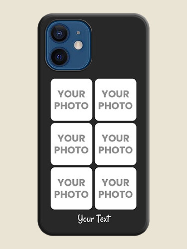 Custom Floral Art with 6 Image Holder on Photo on Space Black Soft Matte Mobile Case - iPhone 12 - alternate view