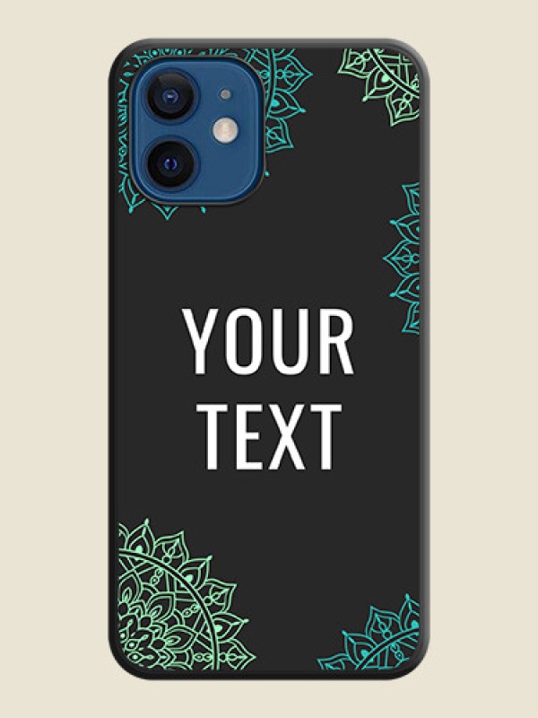 Custom Your Name with Floral Design on Space Black Custom Soft Matte Back Cover - iPhone 12 - alternate view