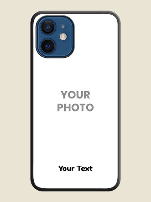 Custom Full Single Pic Upload With Text On Space Black Personalized Soft Matte Phone Covers -Apple Iphone 12 - alternate view