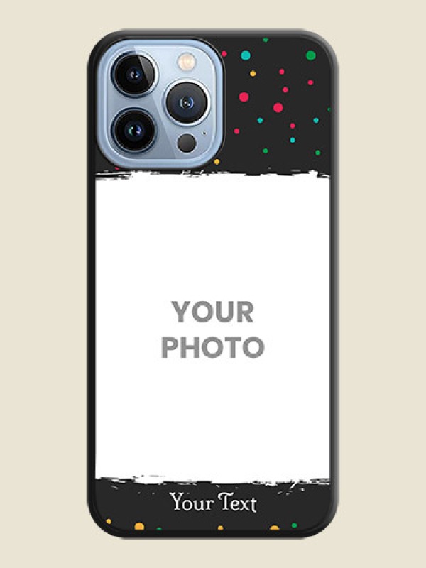 Custom Multicolor Dotted Pattern with Text on Space Black Custom Soft Matte Phone Back Cover - iPhone 13 Pro Max - alternate view