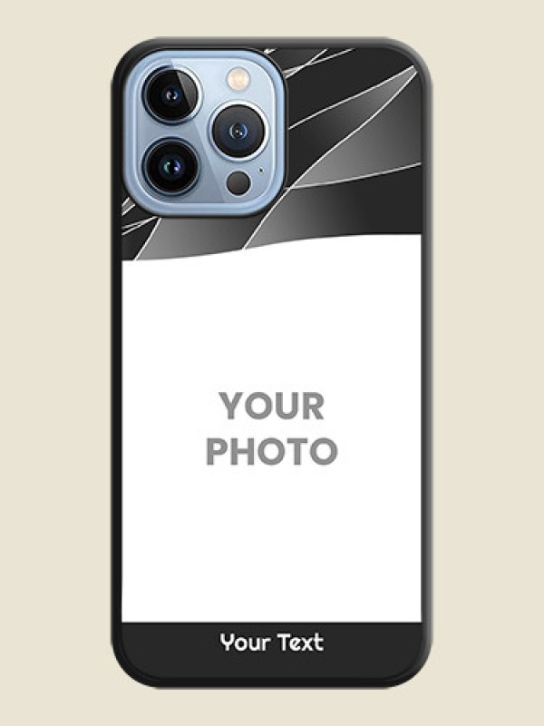 Custom Mixed Wave Lines on Photo on Space Black Soft Matte Mobile Cover - iPhone 13 Pro Max - alternate view