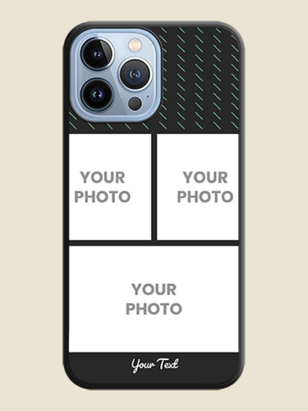 Custom Cross Dotted Pattern with 2 Image Holder on Personalised Space Black Soft Matte Cases - iPhone 13 Pro Max - alternate view