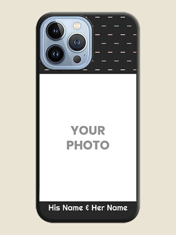 Custom Line Pattern Design with Text on Space Black Custom Soft Matte Phone Back Cover - iPhone 13 Pro Max - alternate view