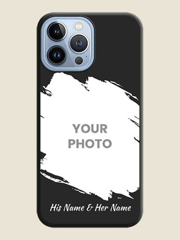 Custom Grunge Brush Strokes on Photo on Space Black Soft Matte Back Cover - iPhone 13 Pro Max - alternate view
