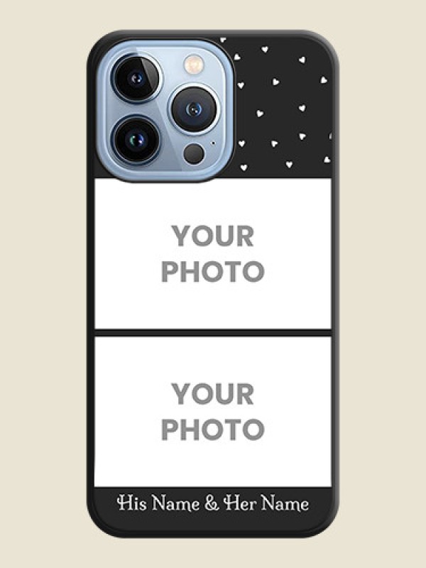 Custom Miniature Love Symbols with Name on Space Black Custom Soft Matte Back Cover - iPhone 13 Pro - alternate view