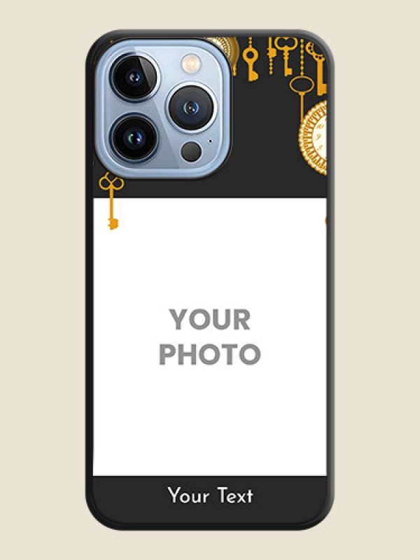 Custom Decorative Design with Text on Space Black Custom Soft Matte Back Cover - iPhone 13 Pro - alternate view