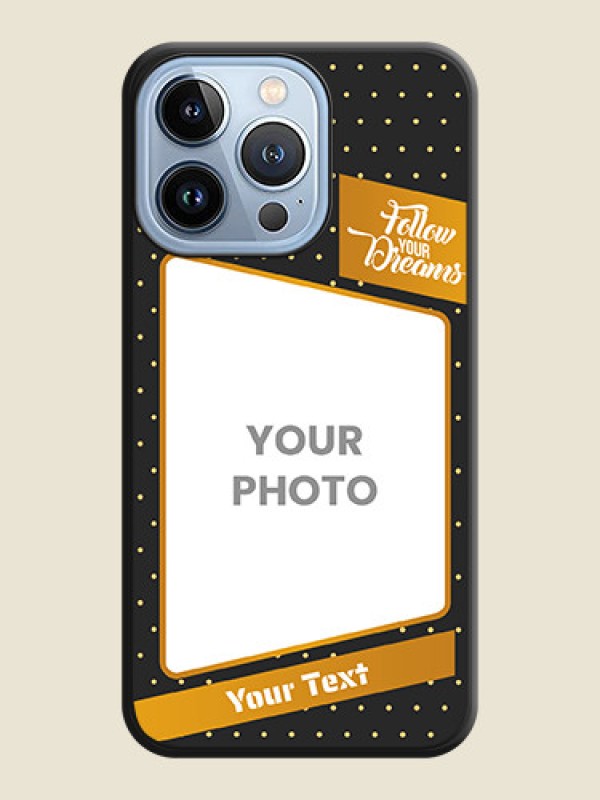 Custom Follow Your Dreams with White Dots on Space Black Custom Soft Matte Phone Cases - iPhone 13 Pro - alternate view