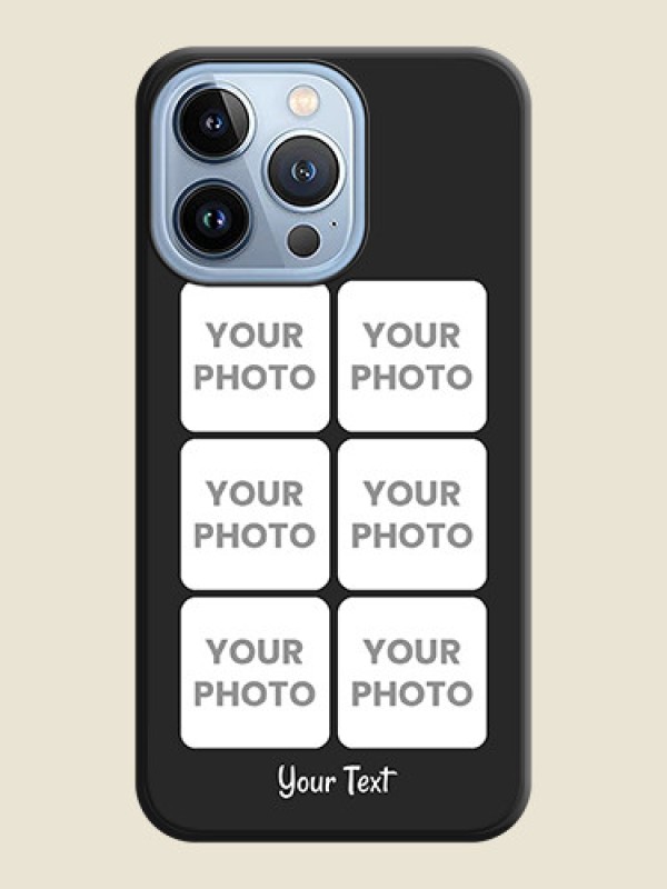 Custom Floral Art with 6 Image Holder on Photo on Space Black Soft Matte Mobile Case - iPhone 13 Pro - alternate view