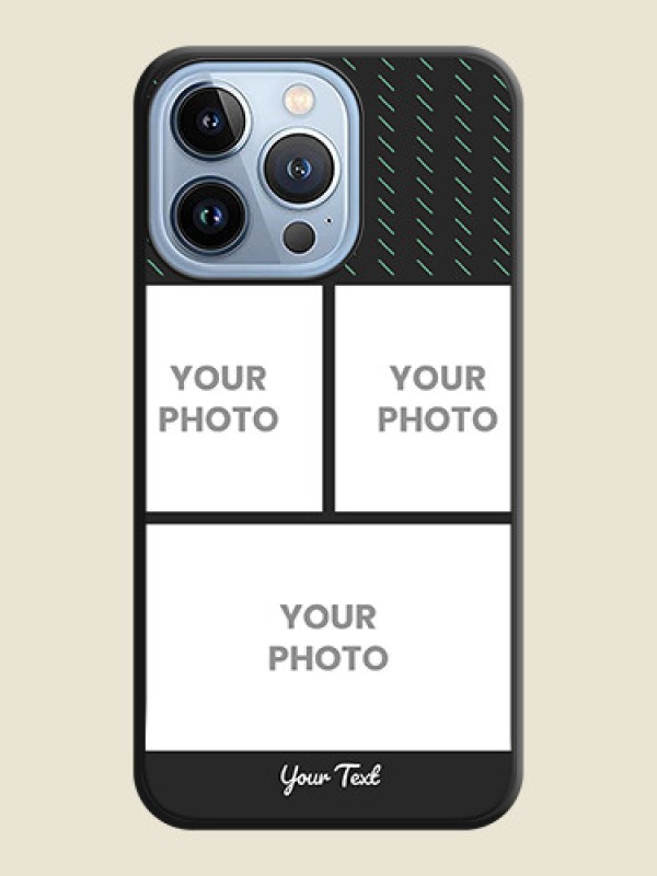 Custom Cross Dotted Pattern with 2 Image Holder on Personalised Space Black Soft Matte Cases - iPhone 13 Pro - alternate view