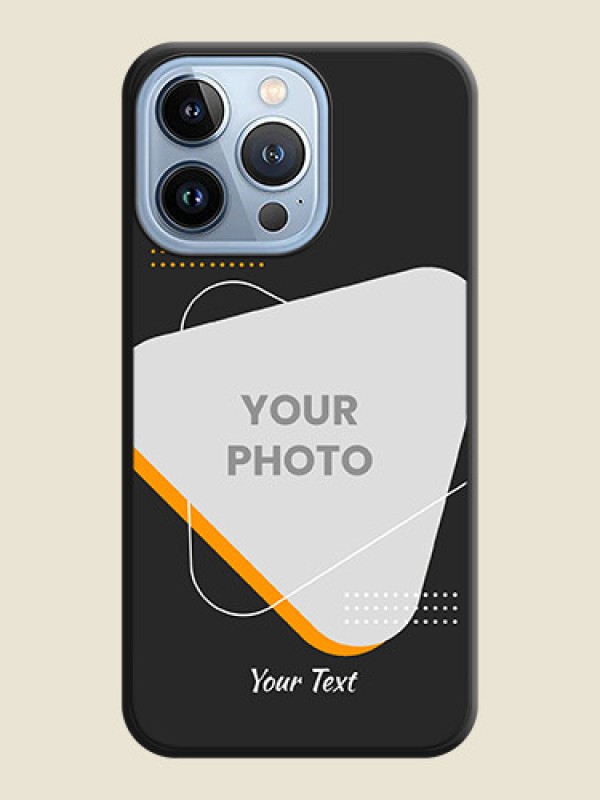 Custom Yellow Triangle on Photo on Space Black Soft Matte Phone Cover - iPhone 13 Pro - alternate view