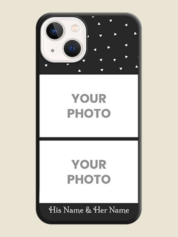 Custom Miniature Love Symbols with Name on Space Black Custom Soft Matte Back Cover - iPhone 13 - alternate view
