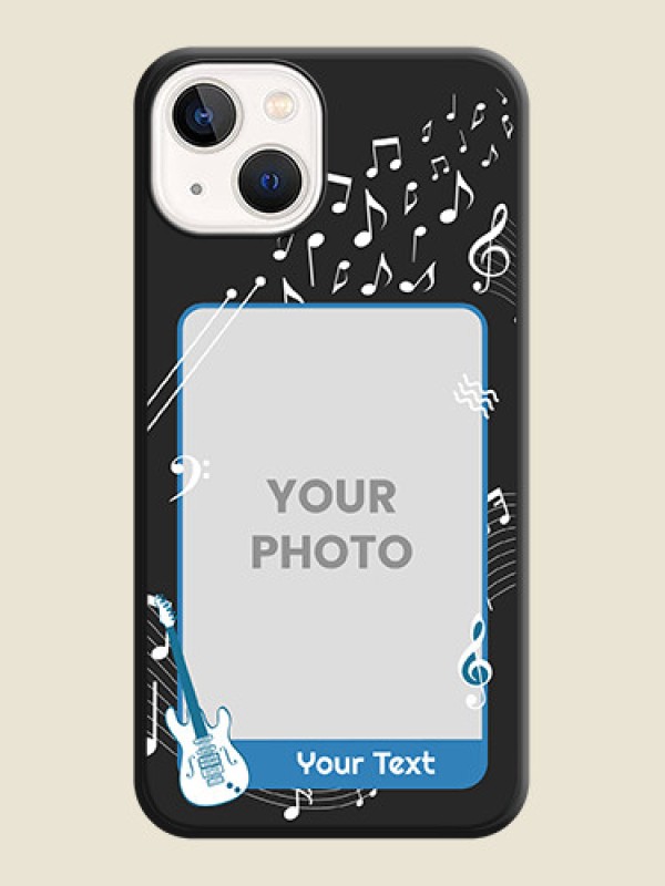 Custom Musical Theme Design with Text on Photo on Space Black Soft Matte Mobile Case - iPhone 13 - alternate view