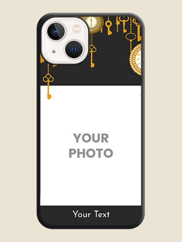 Custom Decorative Design with Text on Space Black Custom Soft Matte Back Cover - iPhone 13 - alternate view