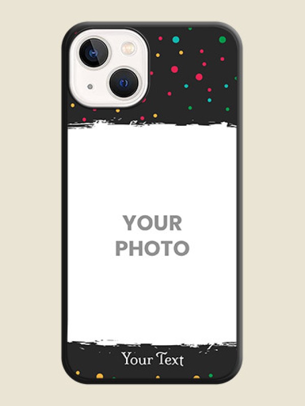 Custom Multicolor Dotted Pattern with Text on Space Black Custom Soft Matte Phone Back Cover - iPhone 13 - alternate view