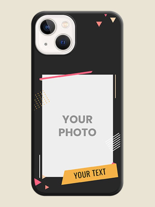 Custom Photo Frame with Triangle Small Dots on Photo on Space Black Soft Matte Back Cover - iPhone 13 - alternate view
