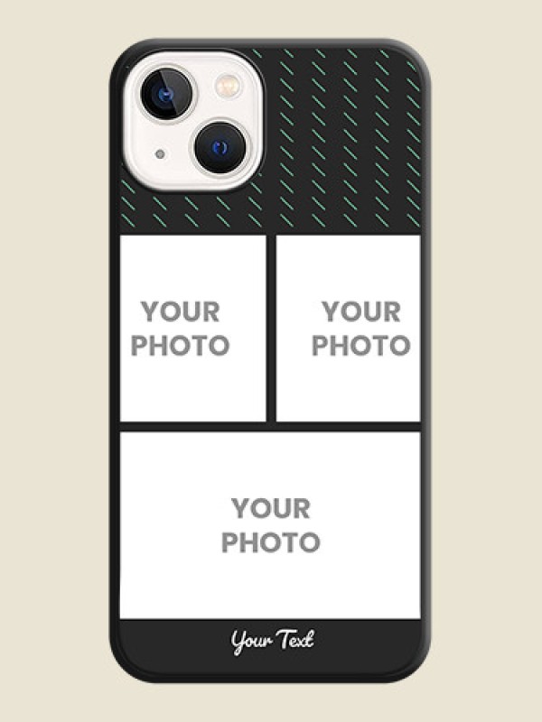 Custom Cross Dotted Pattern with 2 Image Holder on Personalised Space Black Soft Matte Cases - iPhone 13 - alternate view