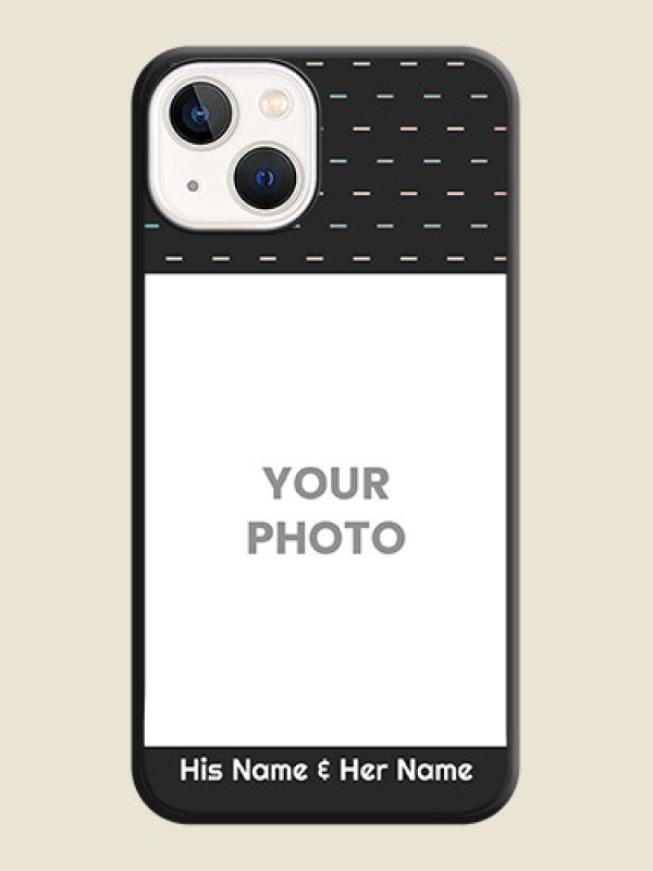 Custom Line Pattern Design with Text on Space Black Custom Soft Matte Phone Back Cover - iPhone 13 - alternate view