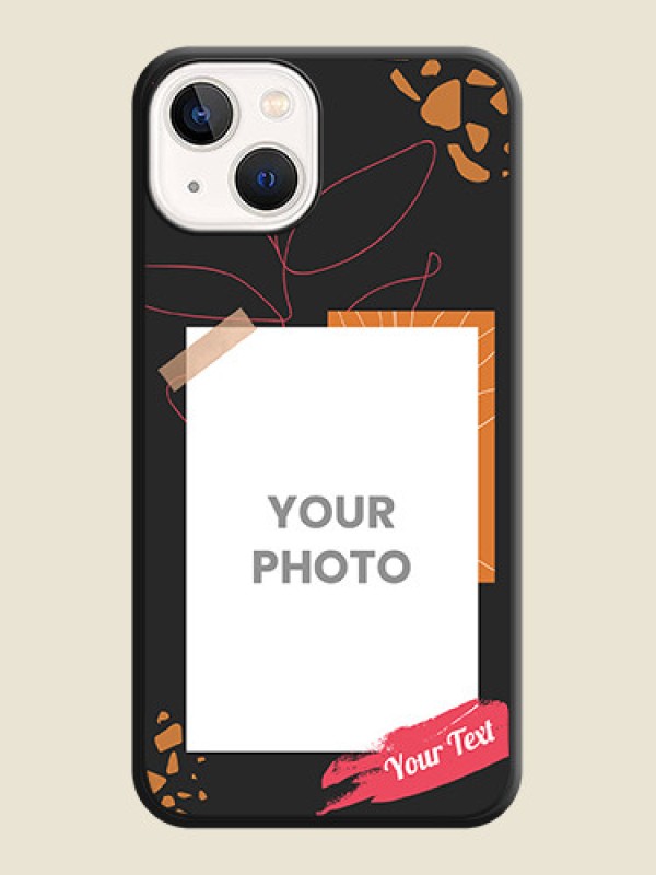 Custom Orange Photo Frame on Space Black Custom Soft Matte Phone Back Cover - iPhone 13 - alternate view