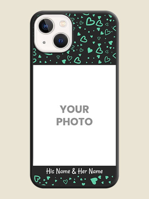 Custom Sea Green Indefinite Love Pattern on Photo on Space Black Soft Matte Mobile Cover - iPhone 14 Plus - alternate view