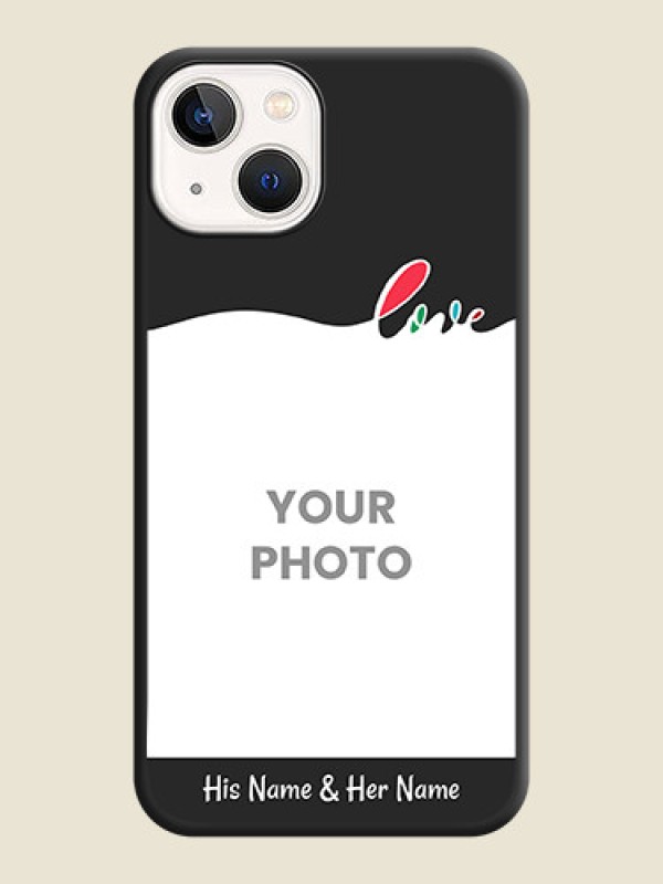 Custom Fall in Love Pattern with Picture on Photo on Space Black Soft Matte Mobile Case - iPhone 14 Plus - alternate view