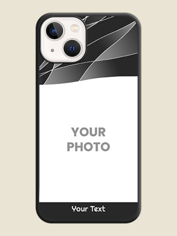 Custom Mixed Wave Lines on Photo on Space Black Soft Matte Mobile Cover - iPhone 14 Plus - alternate view