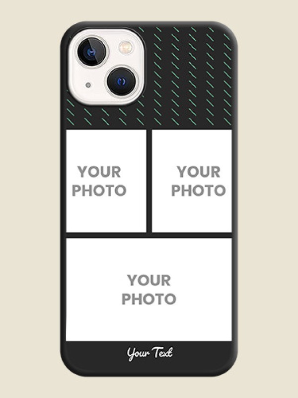 Custom Cross Dotted Pattern with 2 Image Holder  on Personalised Space Black Soft Matte Cases - iPhone 14 Plus - alternate view