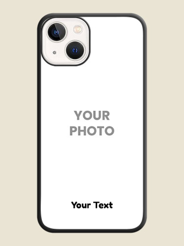 Custom Full Single Pic Upload With Text On Space Black Personalized Soft Matte Phone Covers -Apple Iphone 14 Plus - alternate view