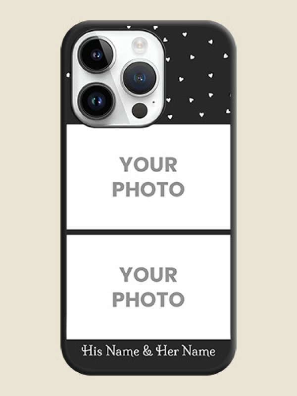 Custom Miniature Love Symbols with Name on Space Black Custom Soft Matte Back Cover - iPhone 14 Pro Max - alternate view