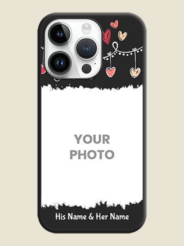 Custom Pink Love Hangings with Name on Space Black Custom Soft Matte Phone Cases - iPhone 14 Pro Max - alternate view