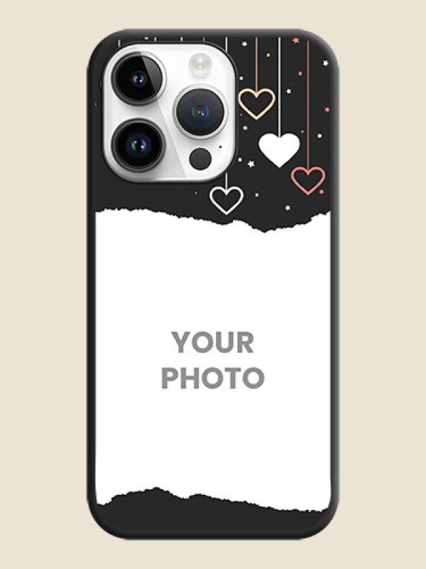 Custom Love Hangings with Splash Wave Picture on Space Black Custom Soft Matte Phone Back Cover - iPhone 14 Pro Max - alternate view