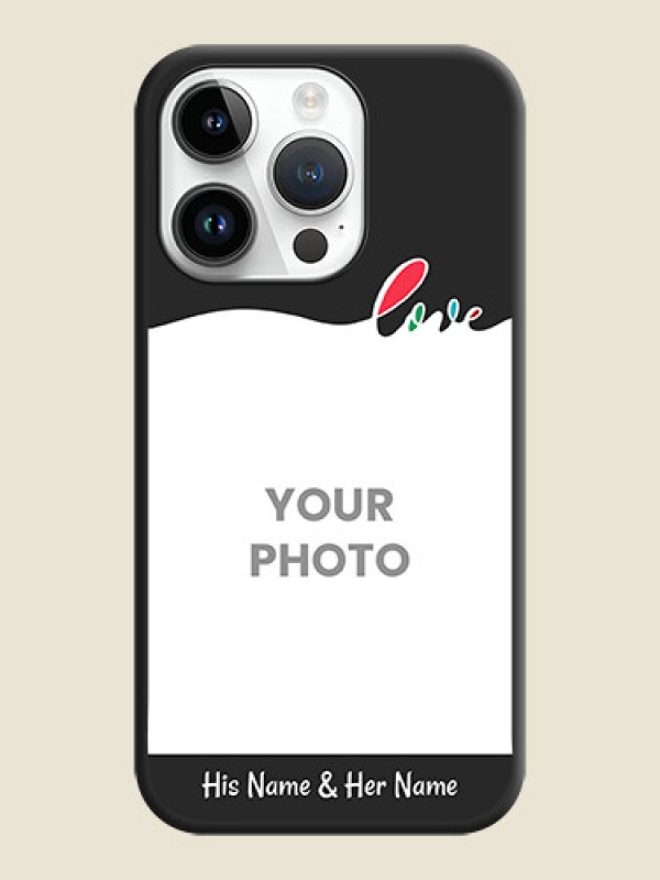 Custom Fall in Love Pattern with Picture on Photo on Space Black Soft Matte Mobile Case - iPhone 14 Pro Max - alternate view