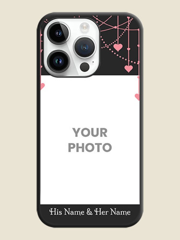 Custom Pink Love Hangings with Text on Space Black Custom Soft Matte Back Cover - iPhone 14 Pro Max - alternate view