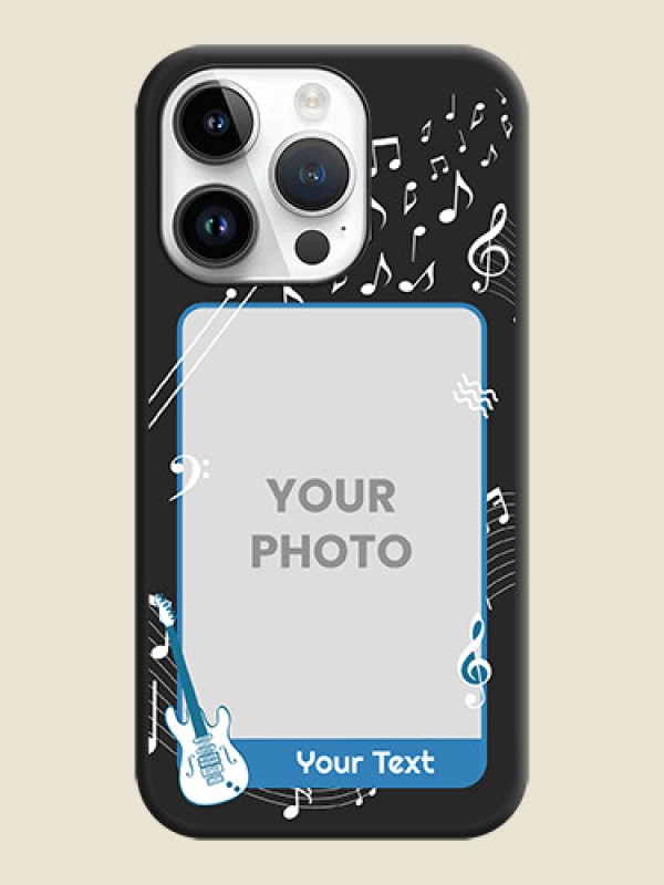 Custom Musical Theme Design with Text on Photo on Space Black Soft Matte Mobile Case - iPhone 14 Pro Max - alternate view